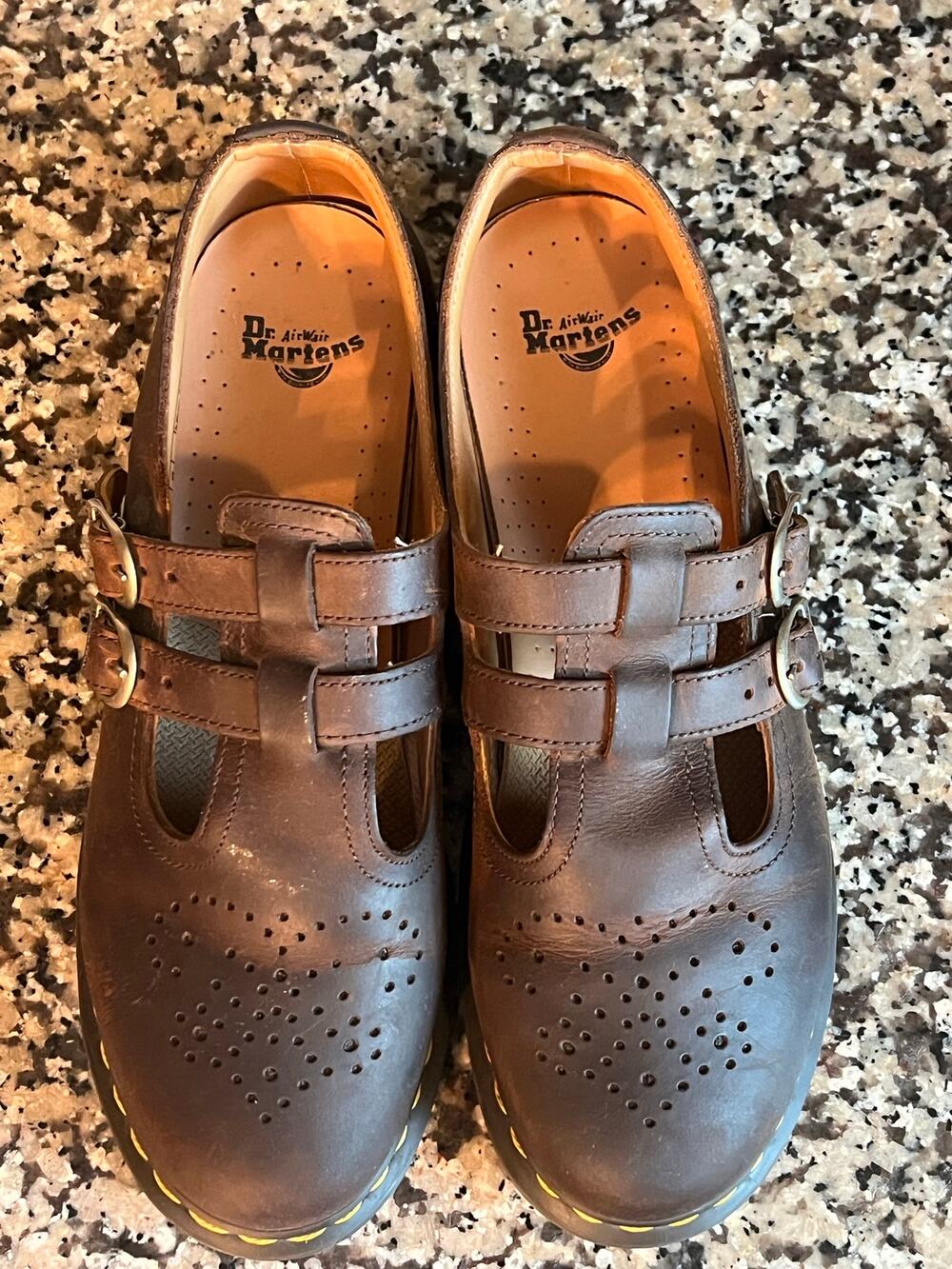 Dr. Martens 8065 Mary Jane Double Strap Brown Leather Women’s 10 US